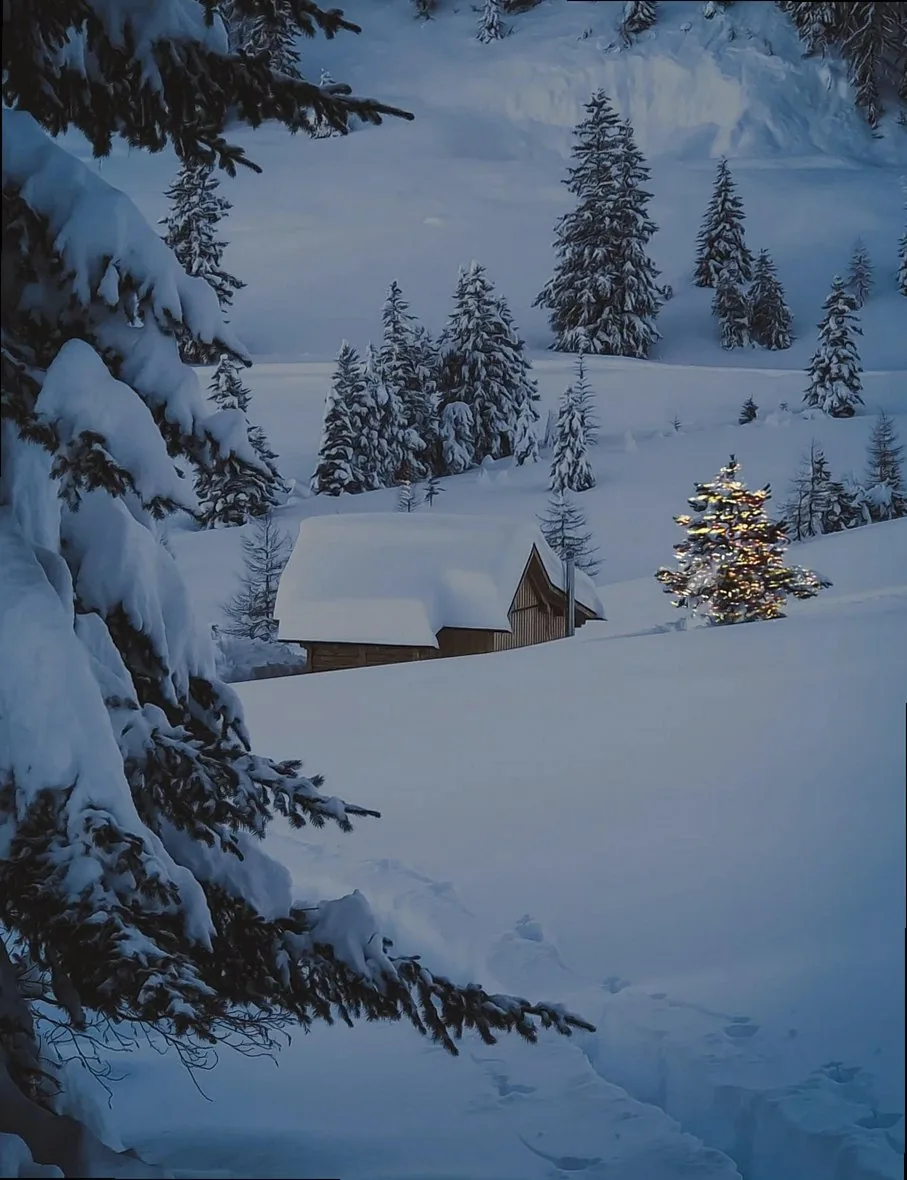 winter, christmas, snow, nature, hut, trees, christmas time, season, outdoors, christmas, christmas, christmas, christma